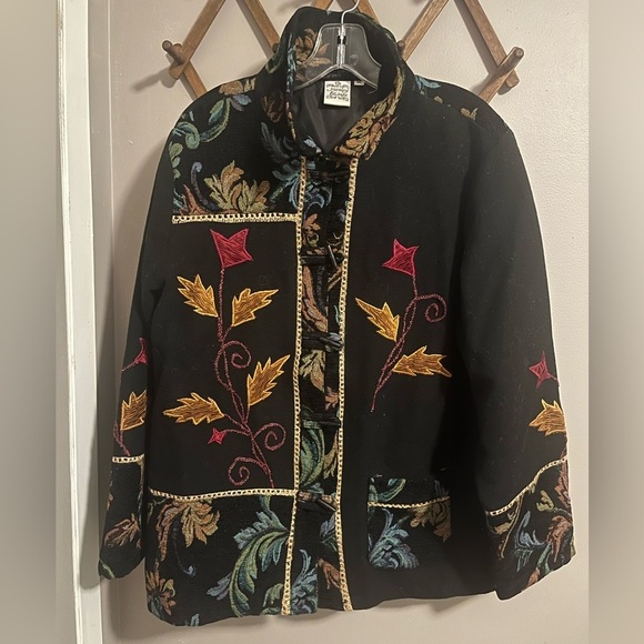 Parsley & Sage Jackets & Blazers - Vintage 1990s Parsley and Sage Embroidered Jacket Streetwear Vintage Abstract XL